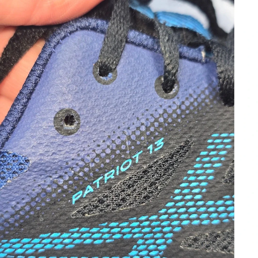 Asics Patriot‎ 13 Running Shoes Black Deep Ocean Blue Mesh Sneakers Mens 9